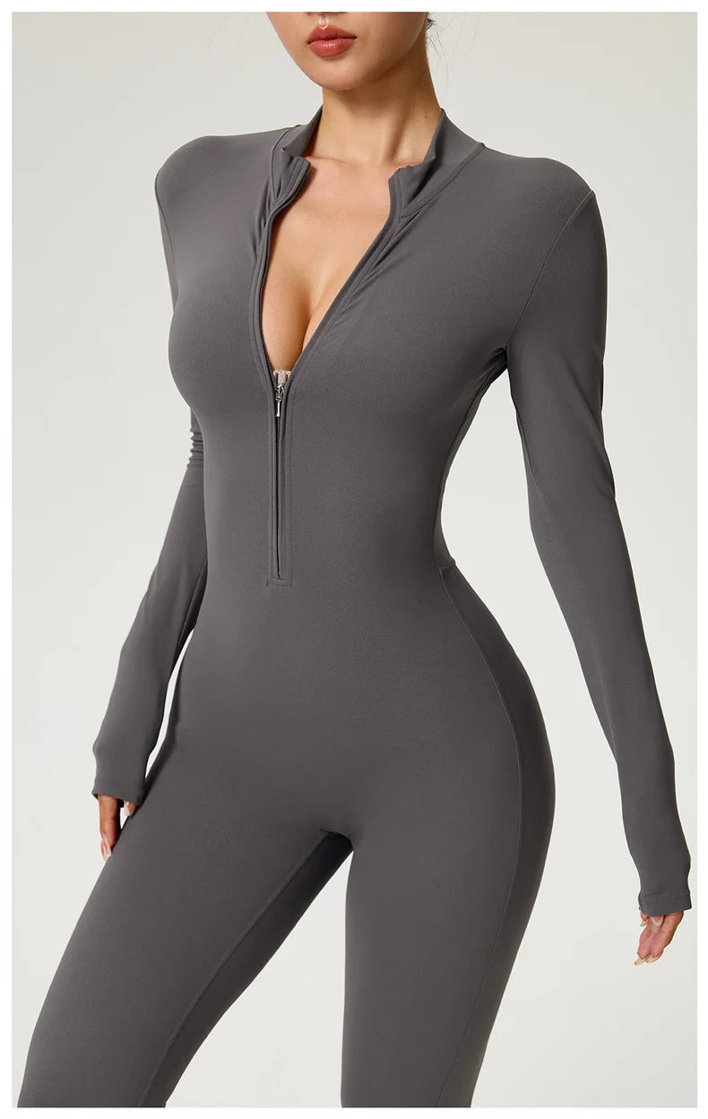 Sleekii Sculpting Front Zip Active Jumpsuit