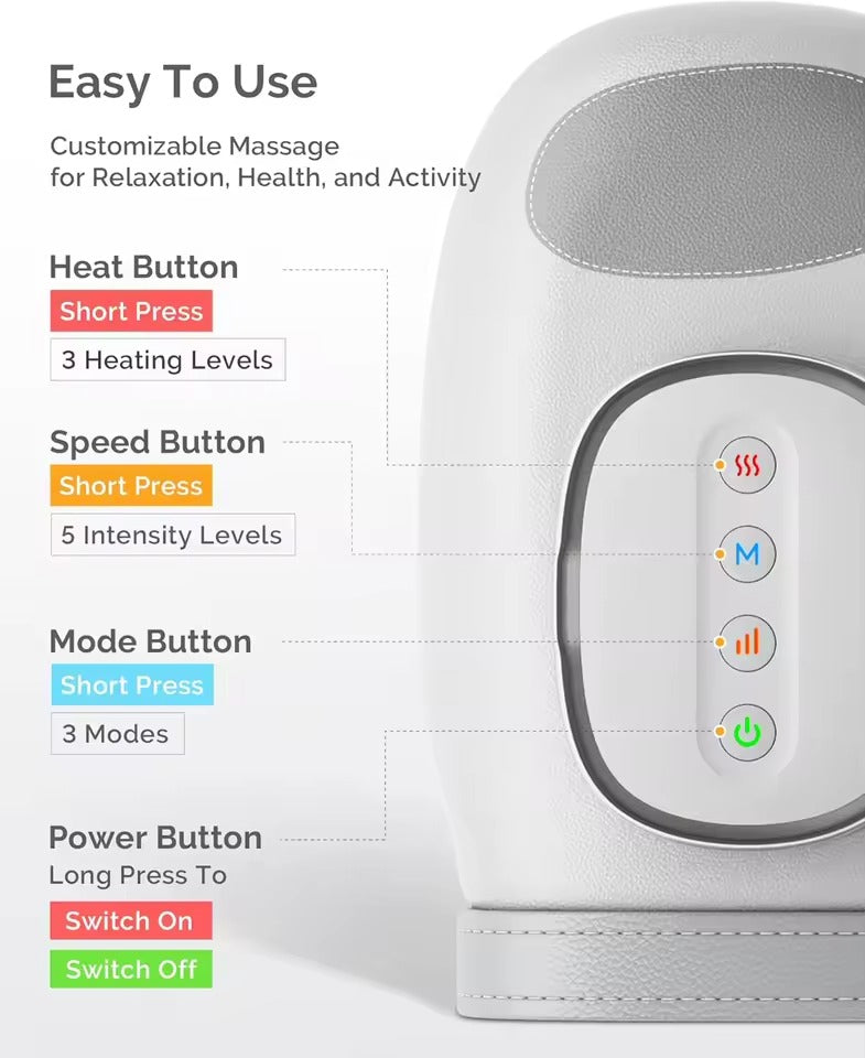 Hand Massager with Airbag Compression Finger Wrist Palm Massage Machine Vibration Glove for Vibration Kneading Finger Relax