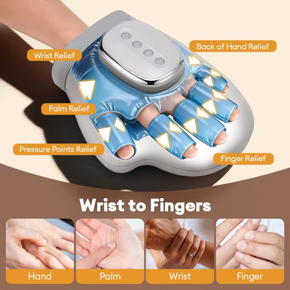 Hand Massager with Airbag Compression Finger Wrist Palm Massage Machine Vibration Glove for Vibration Kneading Finger Relax