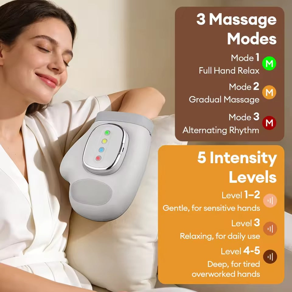 Hand Massager with Airbag Compression Finger Wrist Palm Massage Machine Vibration Glove for Vibration Kneading Finger Relax