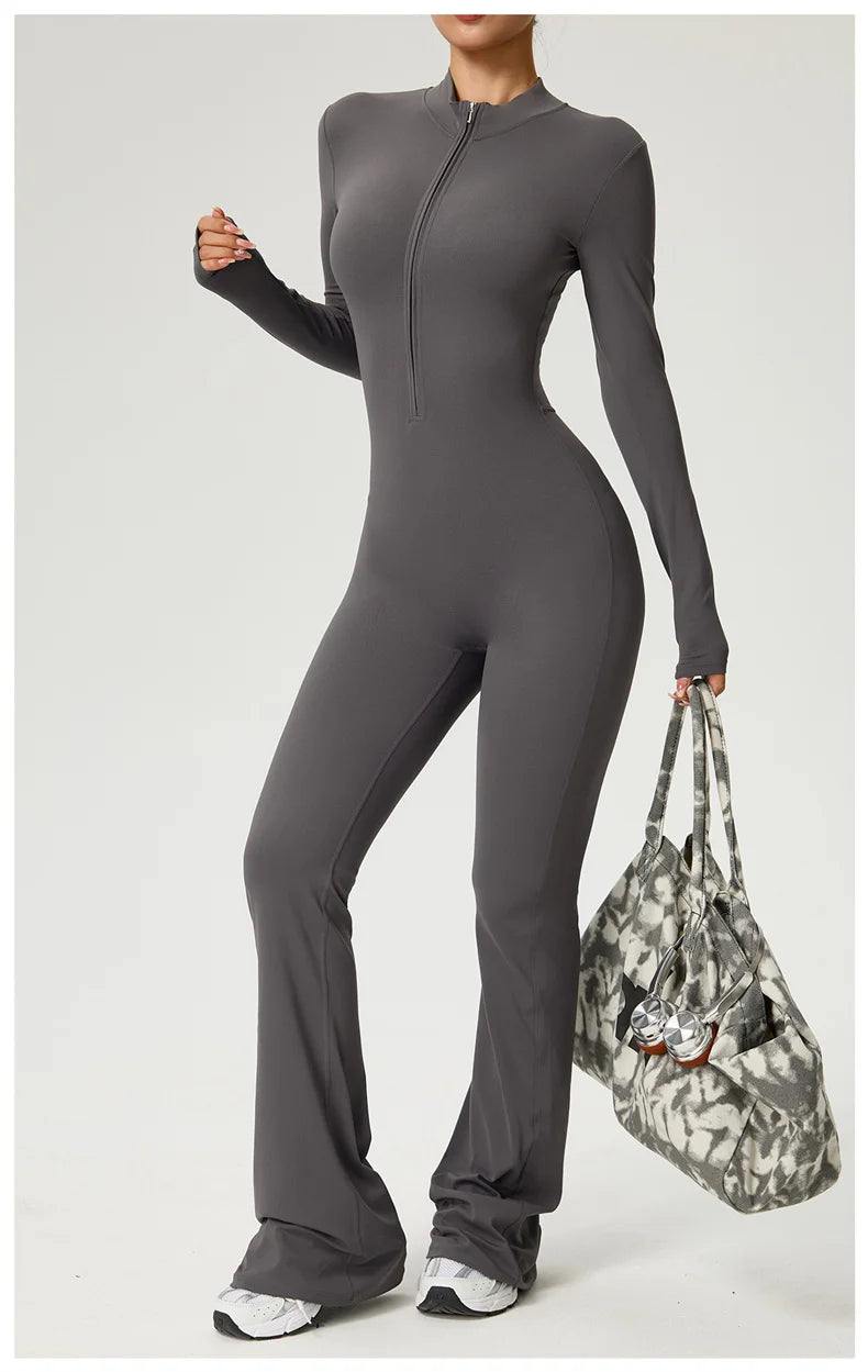 Sleekii Sculpting Front Zip Active Jumpsuit