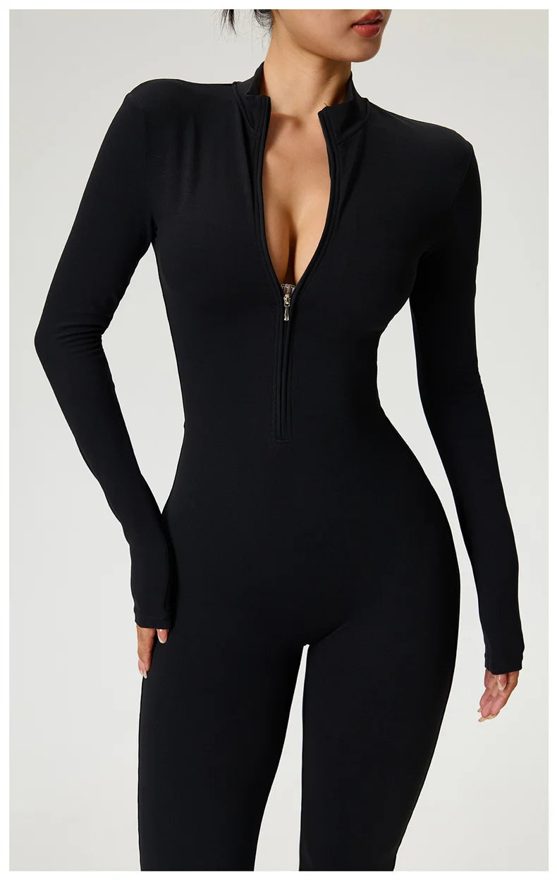 Sleekii Sculpting Front Zip Active Jumpsuit