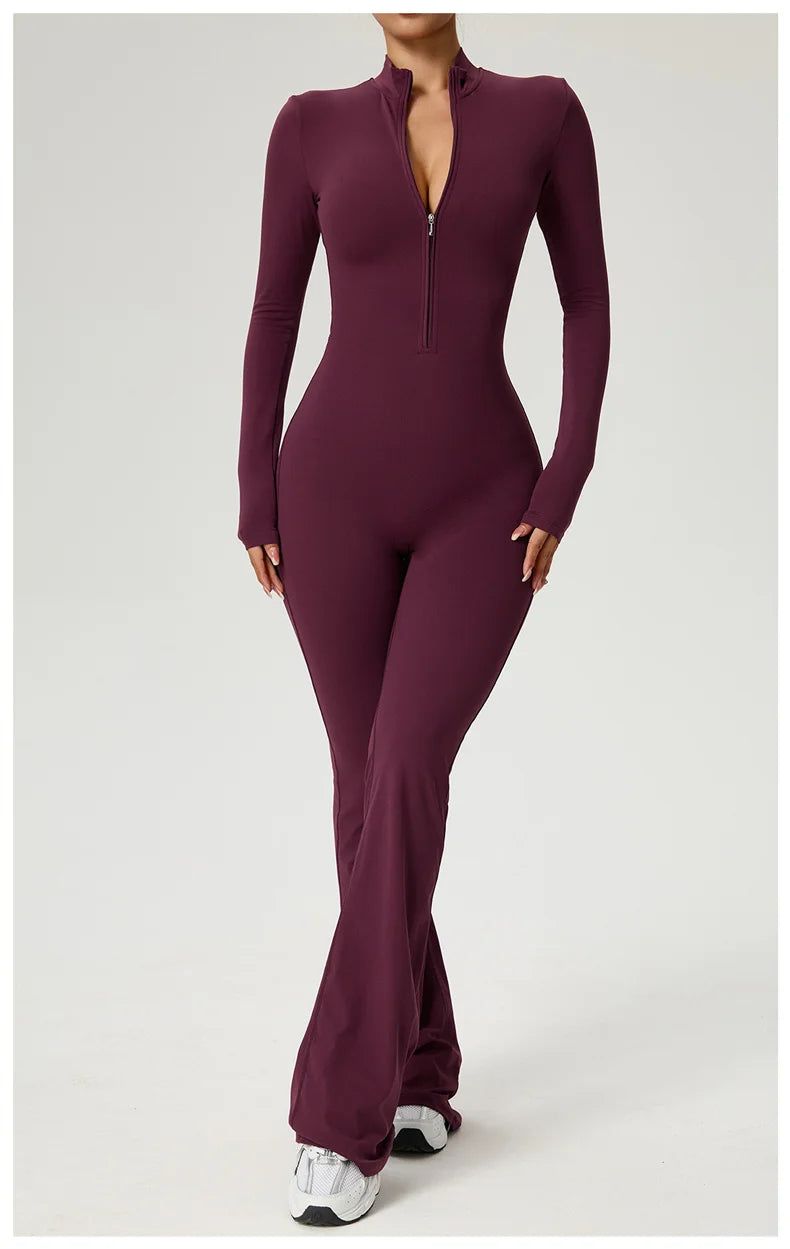 Sleekii Sculpting Front Zip Active Jumpsuit