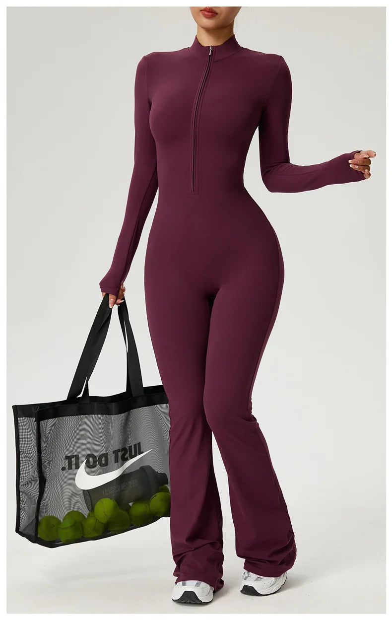 Sleekii Sculpting Front Zip Active Jumpsuit