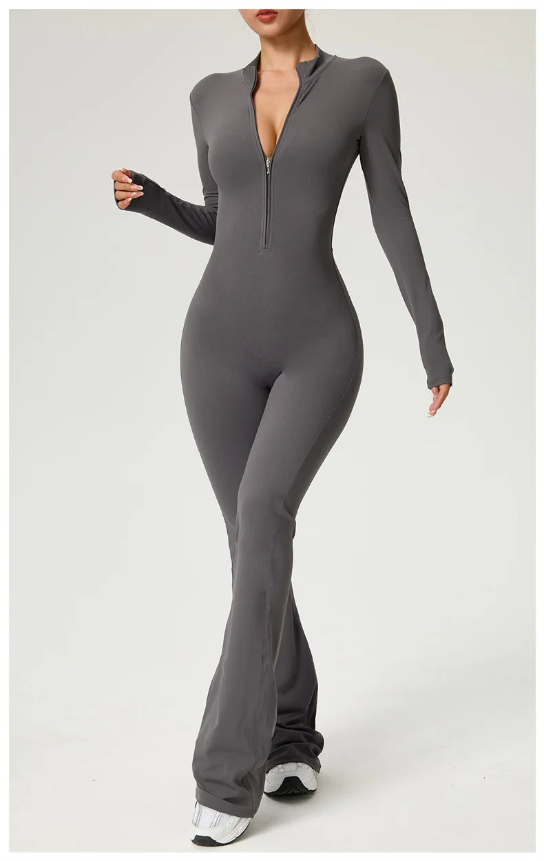 Sleekii Sculpting Front Zip Active Jumpsuit
