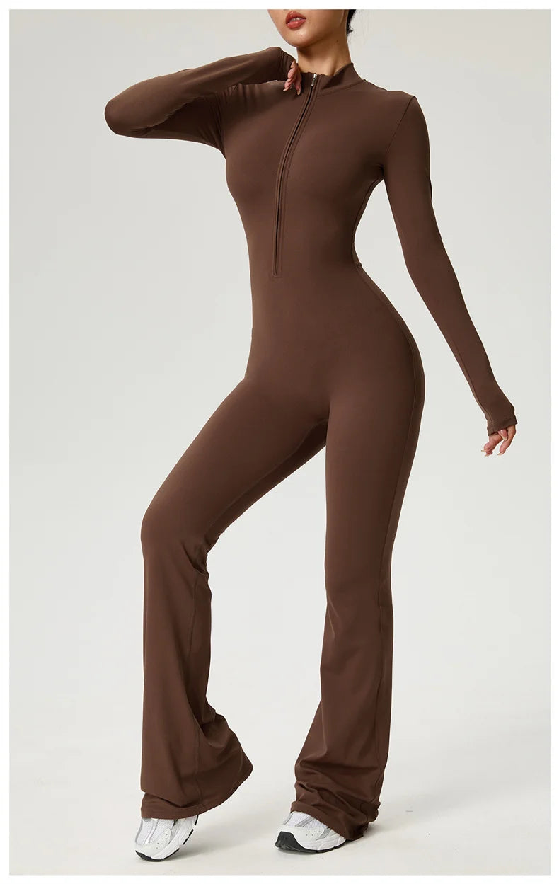 Sleekii Sculpting Front Zip Active Jumpsuit