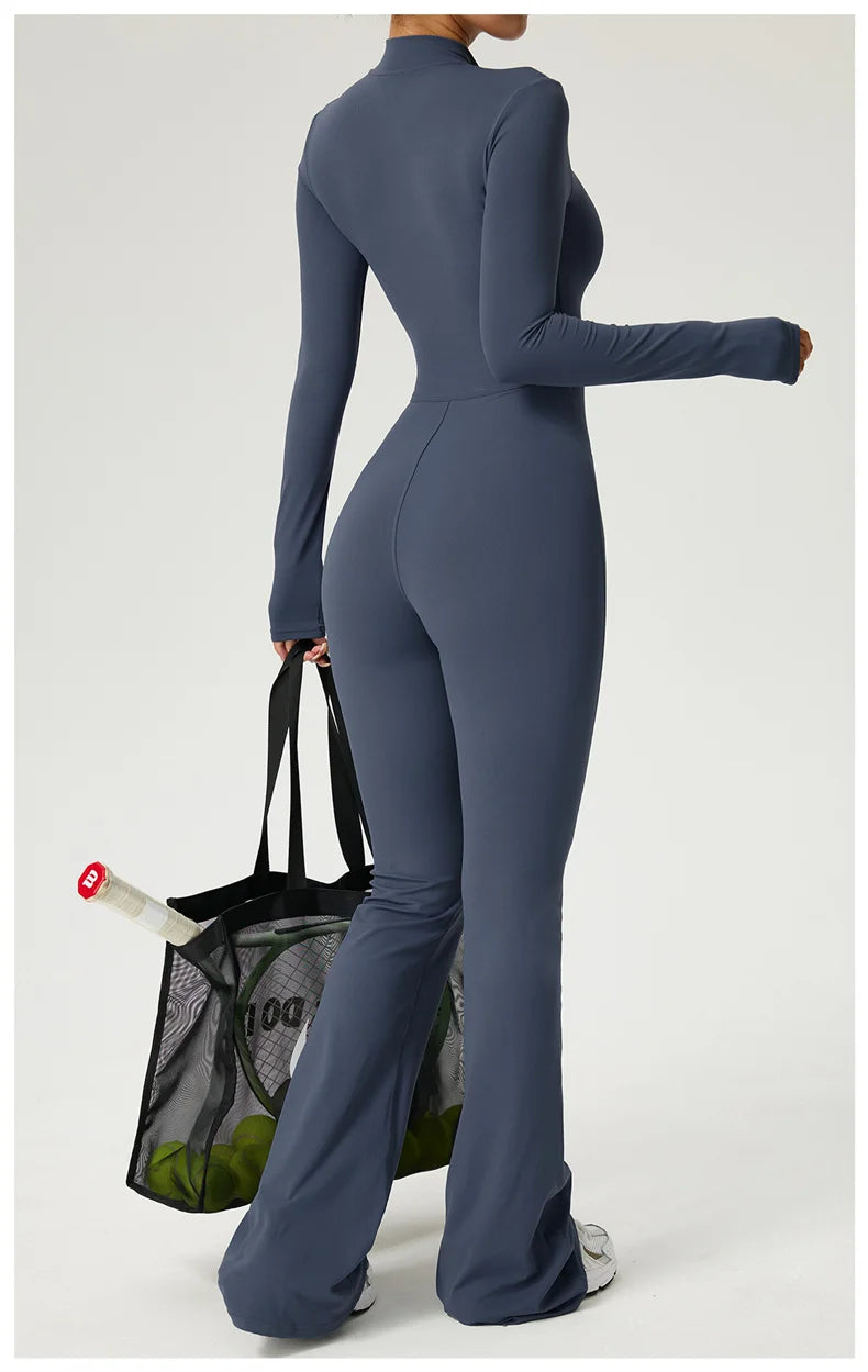 Sleekii Sculpting Front Zip Active Jumpsuit