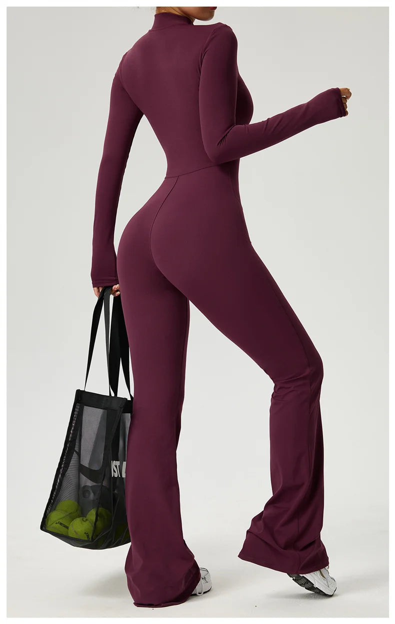 Sleekii Sculpting Front Zip Active Jumpsuit