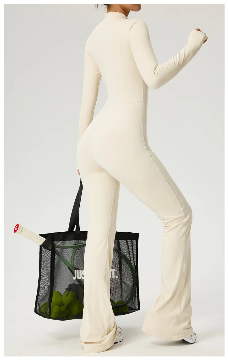 Sleekii Sculpting Front Zip Active Jumpsuit