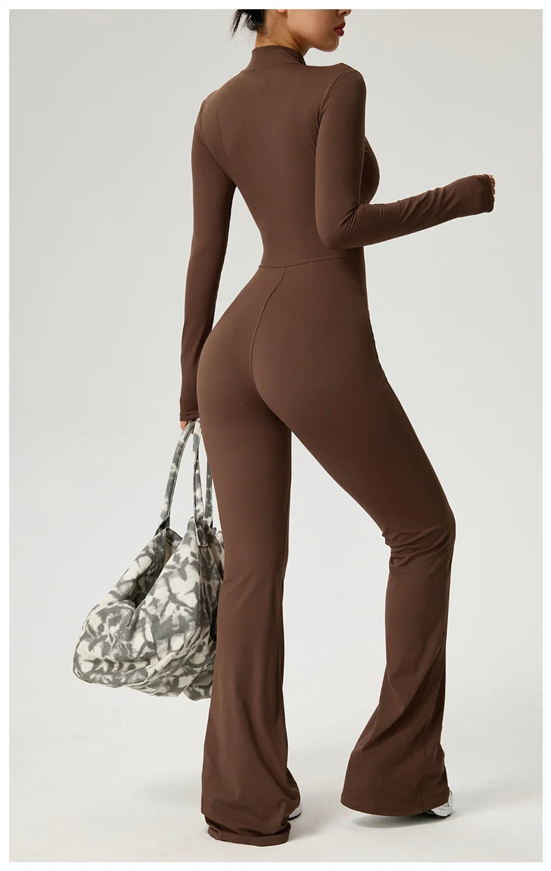 Sleekii Sculpting Front Zip Active Jumpsuit