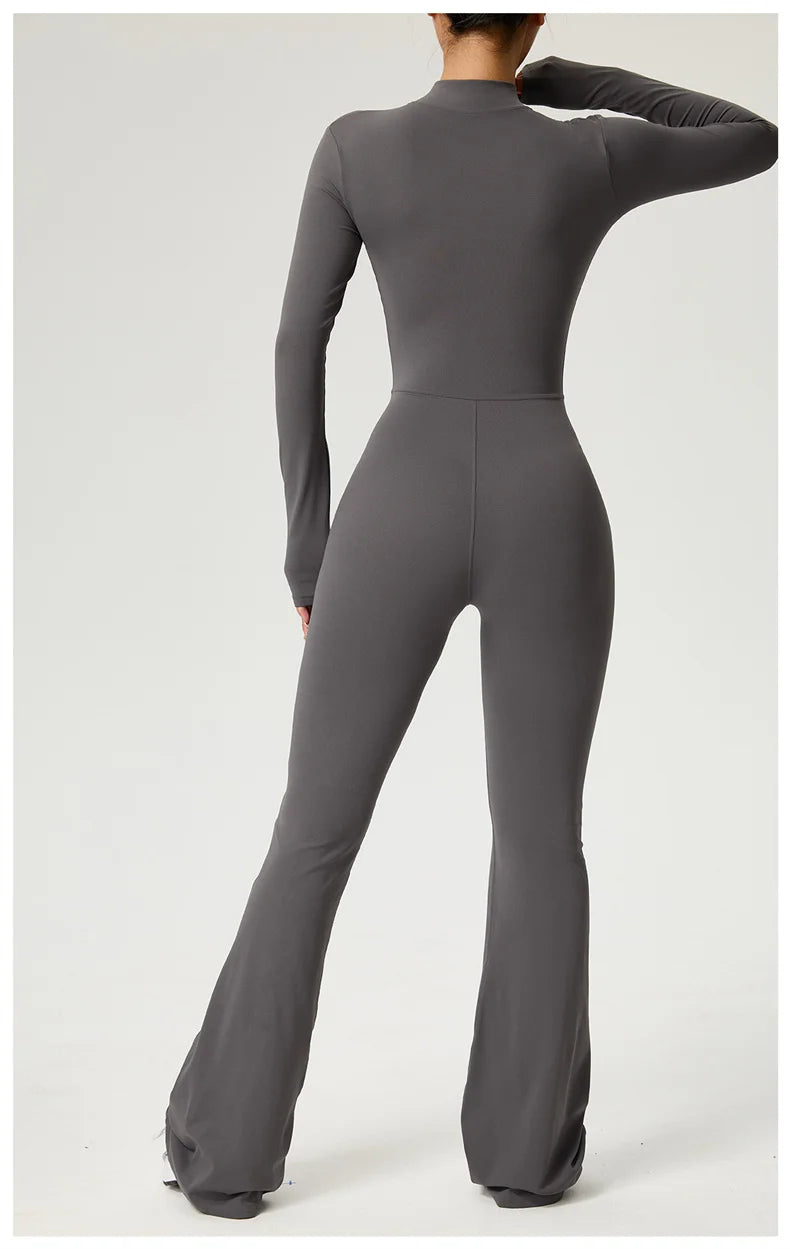 Sleekii Sculpting Front Zip Active Jumpsuit