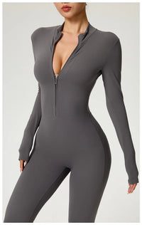 Sleekii Sculpting Front Zip Active Jumpsuit