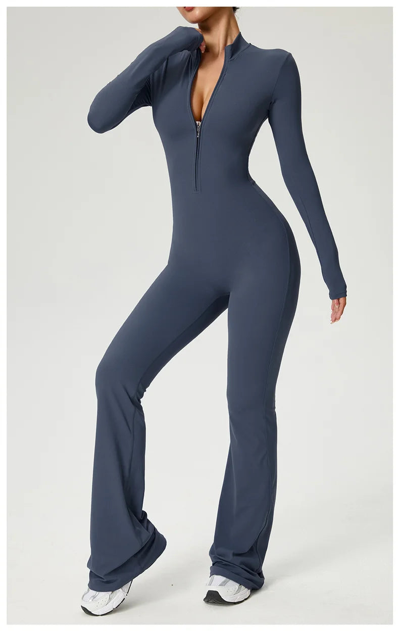 Sleekii Sculpting Front Zip Active Jumpsuit