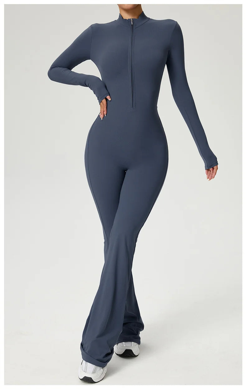 Sleekii Sculpting Front Zip Active Jumpsuit