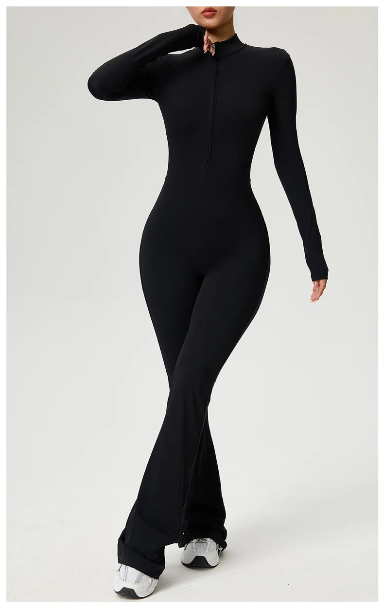 Sleekii Sculpting Front Zip Active Jumpsuit
