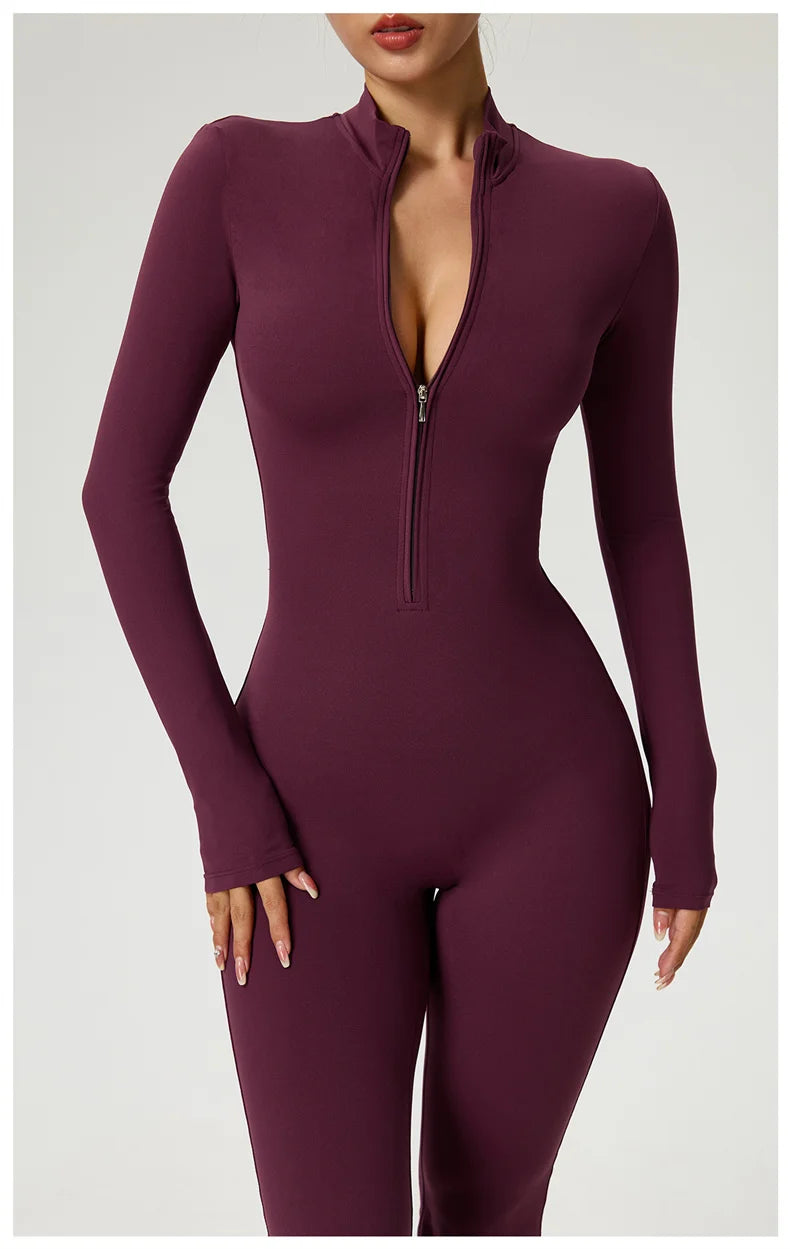 Sleekii Sculpting Front Zip Active Jumpsuit