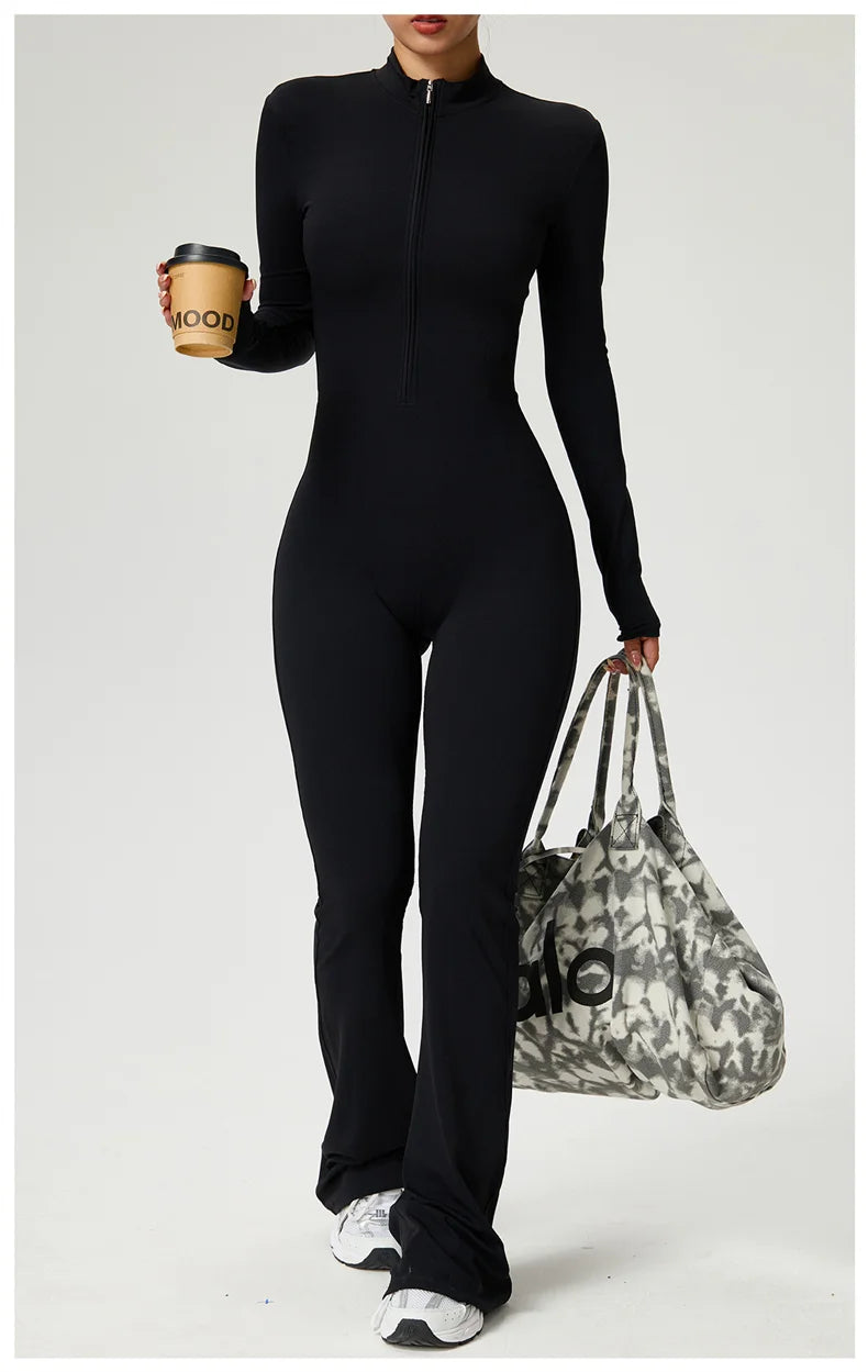 Sleekii Sculpting Front Zip Active Jumpsuit