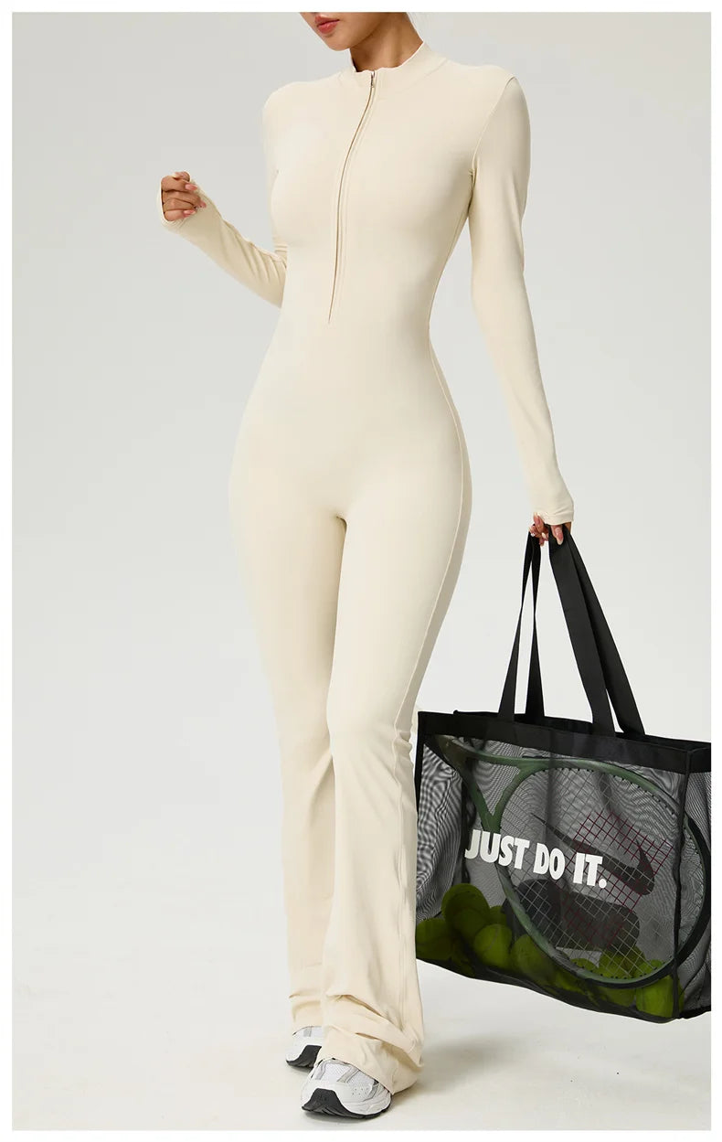 Sleekii Sculpting Front Zip Active Jumpsuit