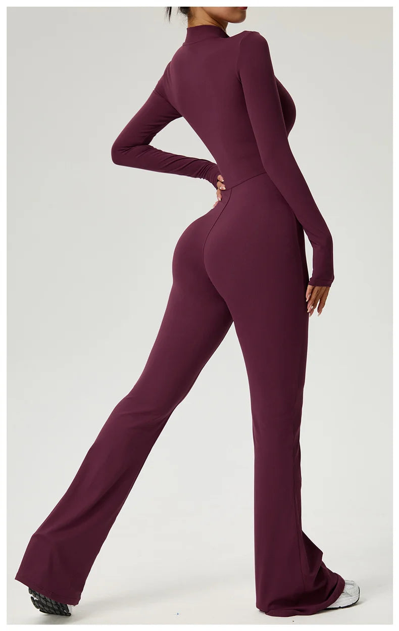Sleekii Sculpting Front Zip Active Jumpsuit
