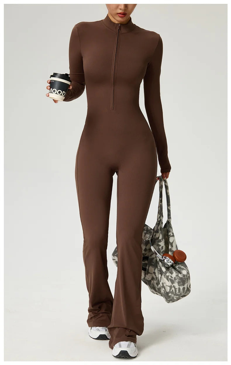 Sleekii Sculpting Front Zip Active Jumpsuit