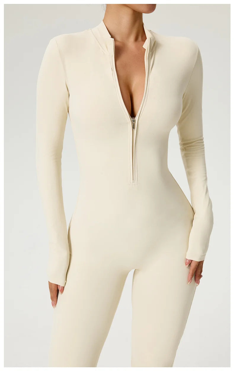 Sleekii Sculpting Front Zip Active Jumpsuit