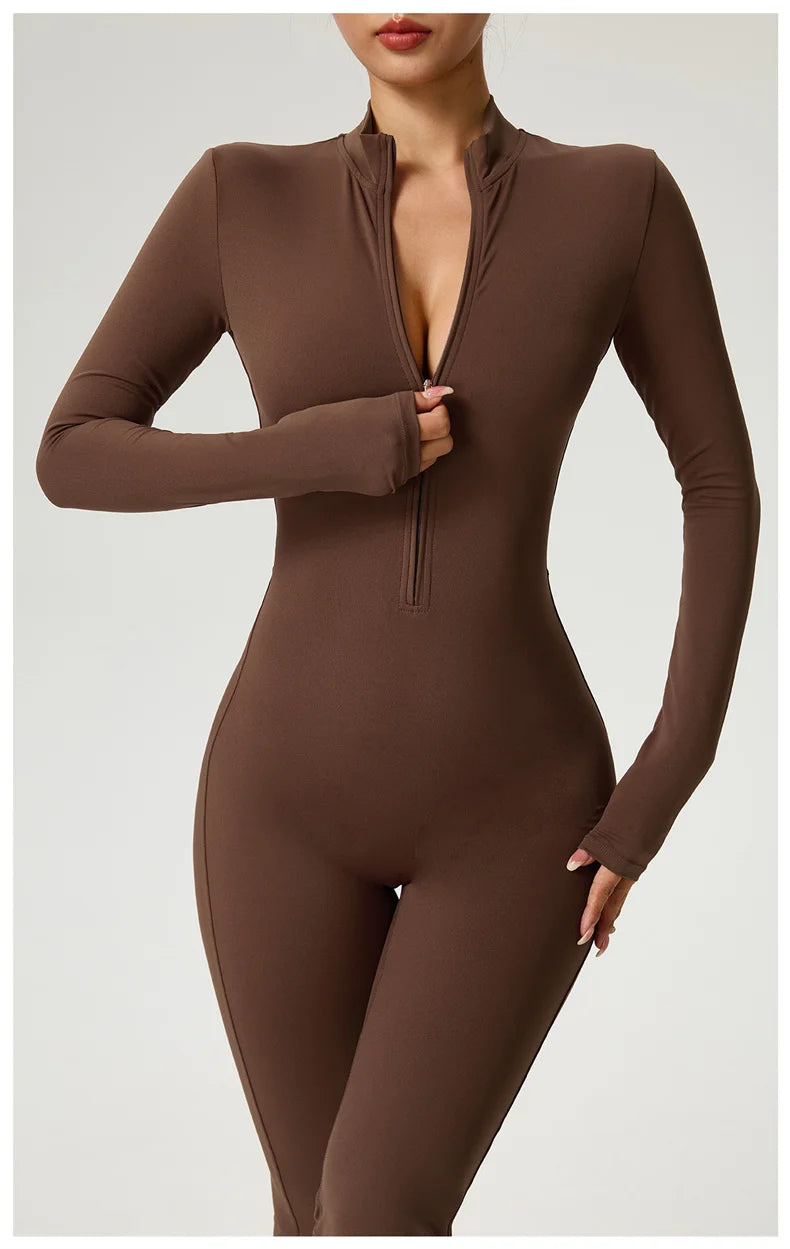 Sleekii Sculpting Front Zip Active Jumpsuit