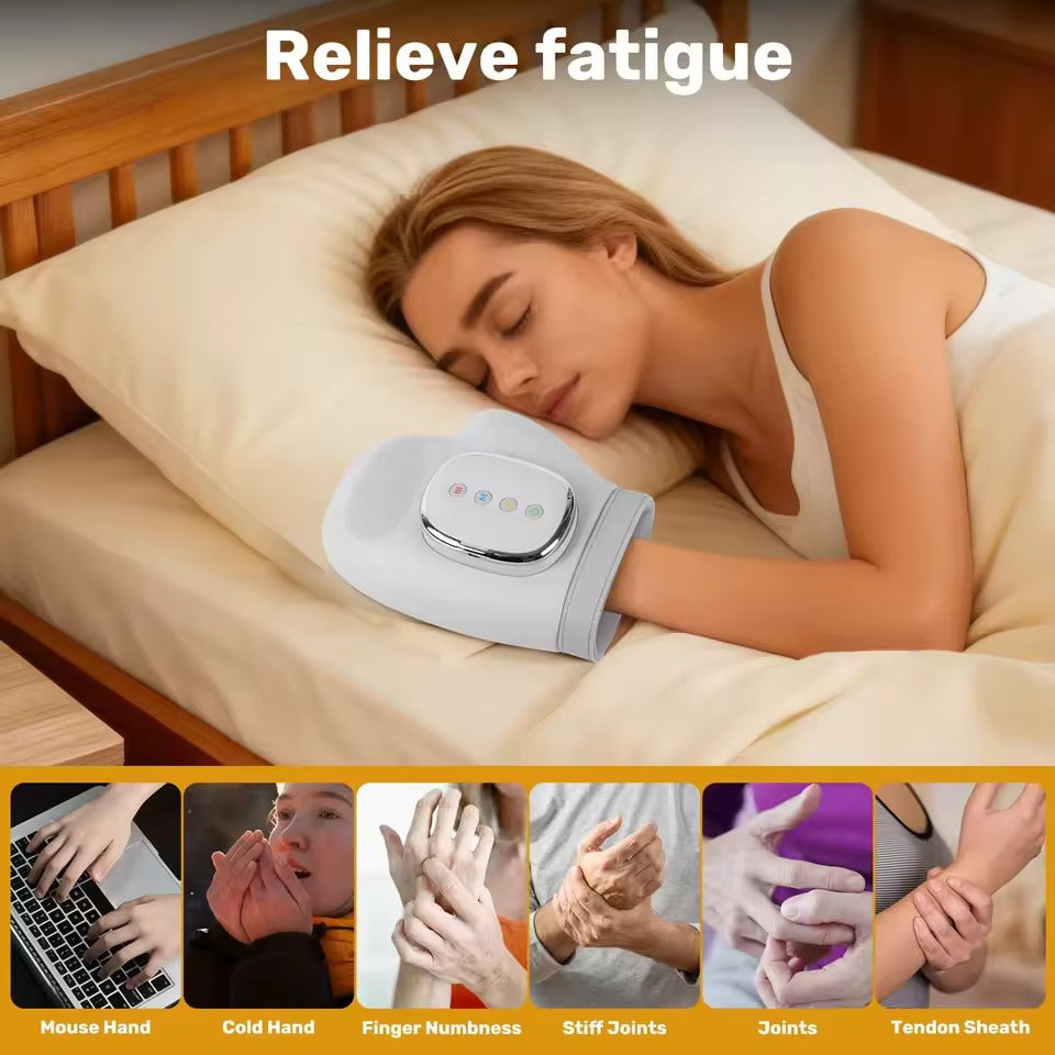 Hand Massager with Airbag Compression Finger Wrist Palm Massage Machine Vibration Glove for Vibration Kneading Finger Relax