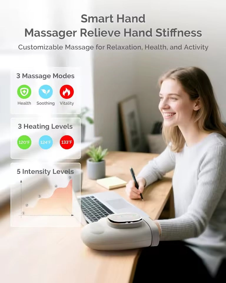 Hand Massager with Airbag Compression Finger Wrist Palm Massage Machine Vibration Glove for Vibration Kneading Finger Relax