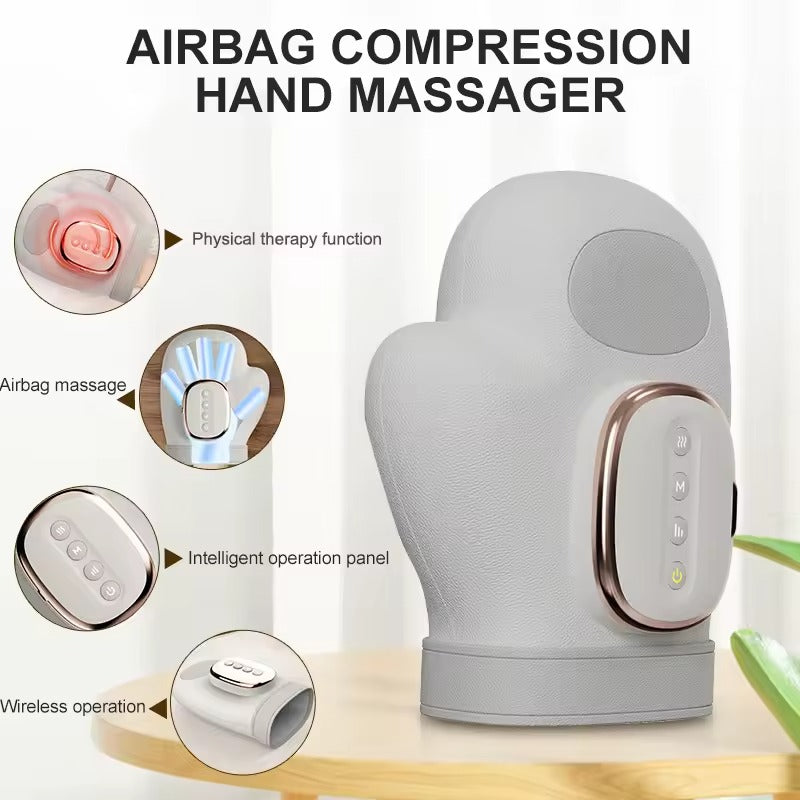 Hand Massager with Airbag Compression Finger Wrist Palm Massage Machine Vibration Glove for Vibration Kneading Finger Relax