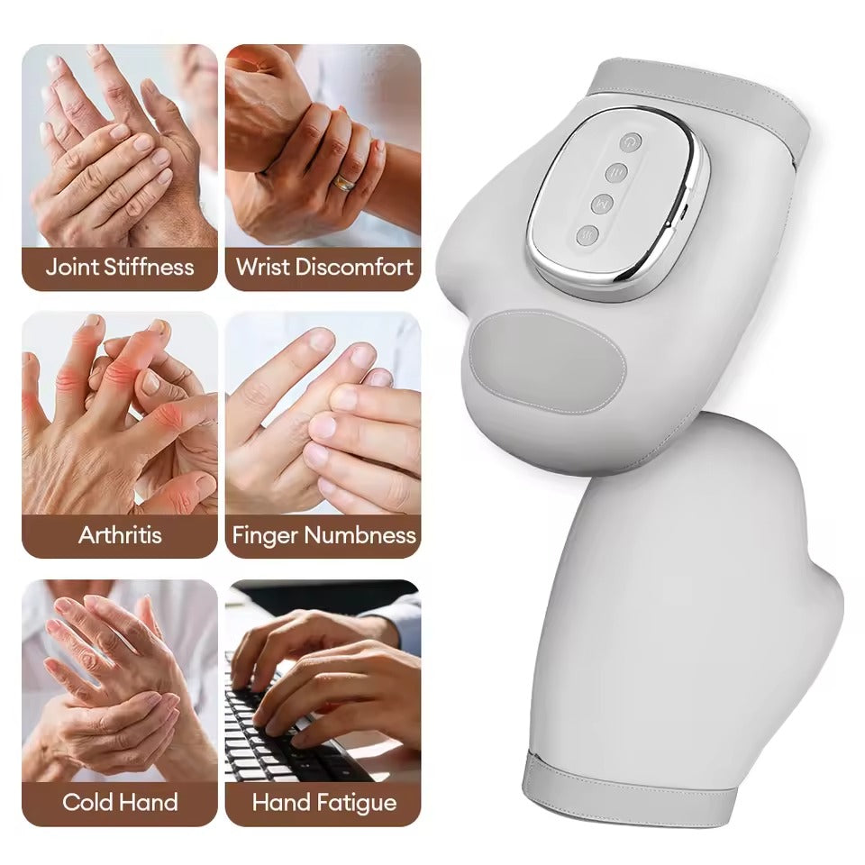 Hand Massager with Airbag Compression Finger Wrist Palm Massage Machine Vibration Glove for Vibration Kneading Finger Relax
