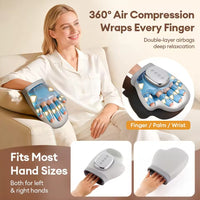 Hand Massager with Airbag Compression Finger Wrist Palm Massage Machine Vibration Glove for Vibration Kneading Finger Relax